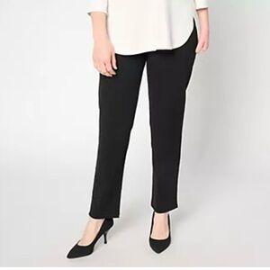Susan Graver Weekend Petite Cotton Ponte Straight Leg Pant NWOT Sz 3XL